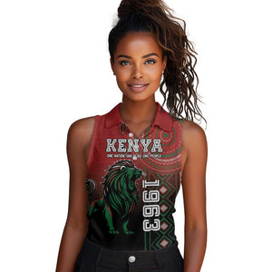 Personalised Kenya Jamhuri Day Women Sleeveless Polo Shirt One Nation One Flag One People