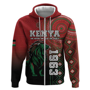 Personalised Kenya Jamhuri Day Zip Hoodie One Nation One Flag One People