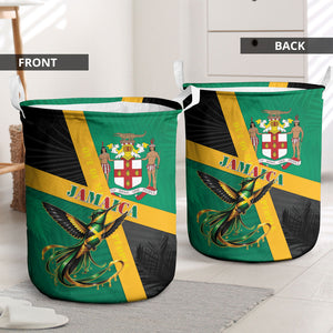 Jamaica Independence Day Laundry Basket Coat Of Arms With Doctor Bird Tropical Vibes