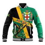 Jamaica Independence Day Baseball Jacket Coat Of Arms With Doctor Bird Tropical Vibes