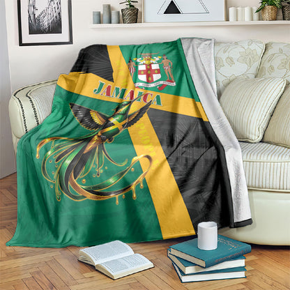 Jamaica Independence Day Blanket Coat Of Arms With Doctor Bird Tropical Vibes