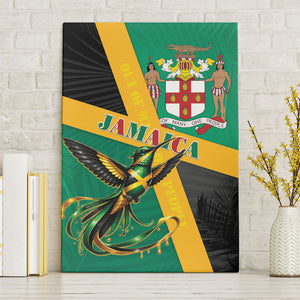 Jamaica Independence Day Canvas Wall Art Coat Of Arms With Doctor Bird Tropical Vibes