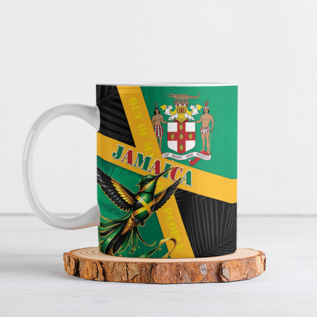 Jamaica Independence Day Ceramic Mug Coat Of Arms With Doctor Bird Tropical Vibes