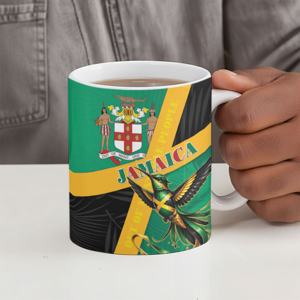 Jamaica Independence Day Ceramic Mug Coat Of Arms With Doctor Bird Tropical Vibes