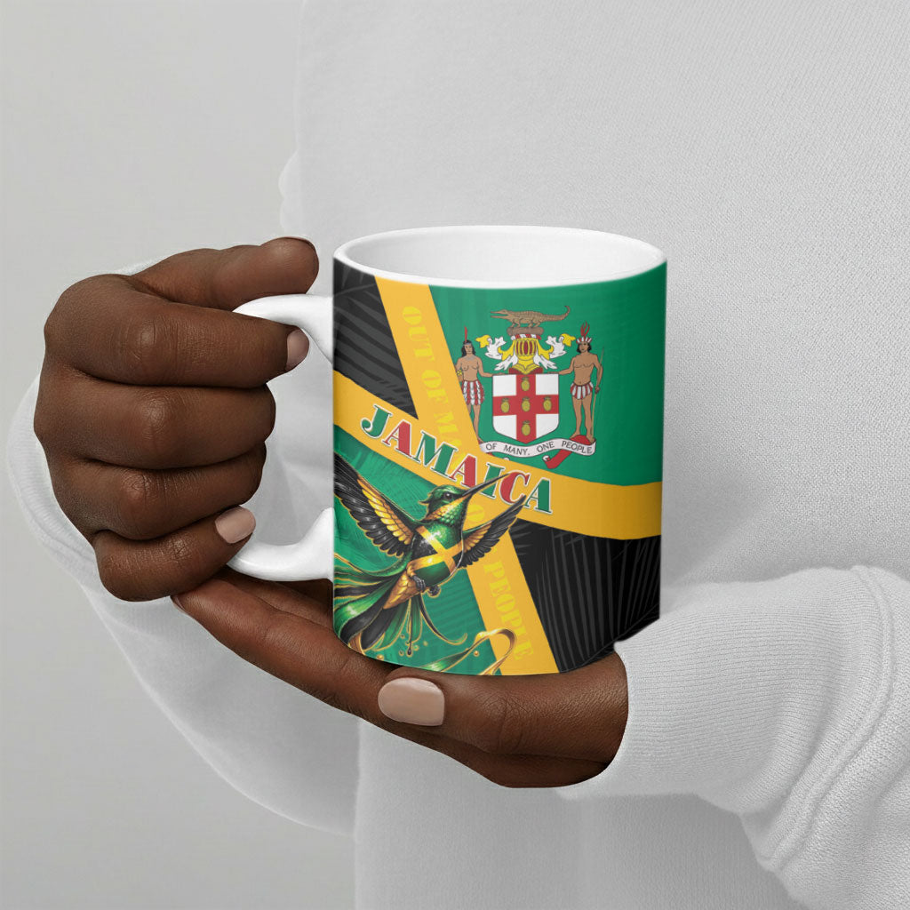 Jamaica Independence Day Ceramic Mug Coat Of Arms With Doctor Bird Tropical Vibes