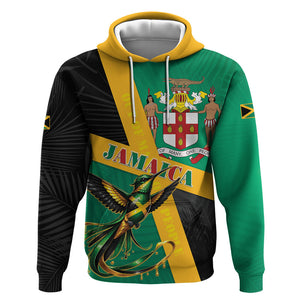 Jamaica Independence Day Hoodie Coat Of Arms With Doctor Bird Tropical Vibes