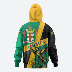 Jamaica Independence Day Hoodie Coat Of Arms With Doctor Bird Tropical Vibes