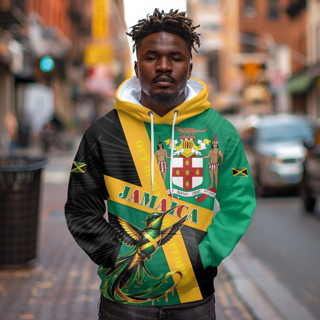Jamaica Independence Day Hoodie Coat Of Arms With Doctor Bird Tropical Vibes