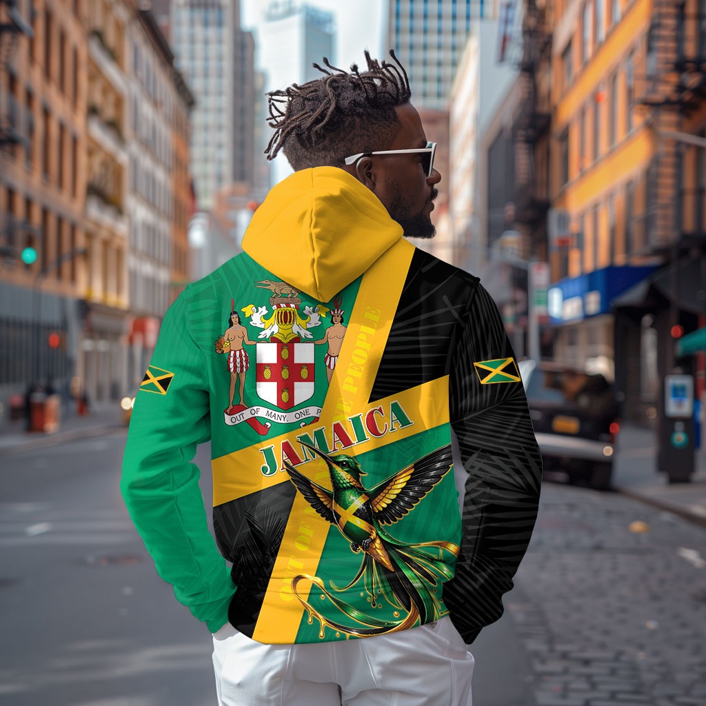 Jamaica Independence Day Hoodie Coat Of Arms With Doctor Bird Tropical Vibes