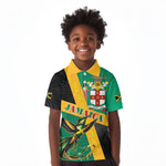 Jamaica Independence Day Kid Polo Shirt Coat Of Arms With Doctor Bird Tropical Vibes