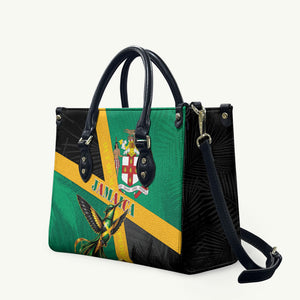 Jamaica Independence Day Leather Bag Coat Of Arms With Doctor Bird Tropical Vibes