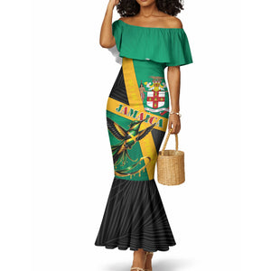 Jamaica Independence Day Mermaid Dress Coat Of Arms With Doctor Bird Tropical Vibes