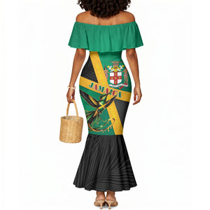 Jamaica Independence Day Mermaid Dress Coat Of Arms With Doctor Bird Tropical Vibes