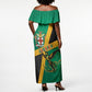 Jamaica Independence Day Off Shoulder Maxi Dress Coat Of Arms With Doctor Bird Tropical Vibes