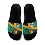 Jamaica Independence Day Slide Sandals Coat Of Arms With Doctor Bird Tropical Vibes