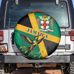 Jamaica Independence Day Spare Tire Cover Coat Of Arms With Doctor Bird Tropical Vibes