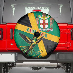 Jamaica Independence Day Spare Tire Cover Coat Of Arms With Doctor Bird Tropical Vibes