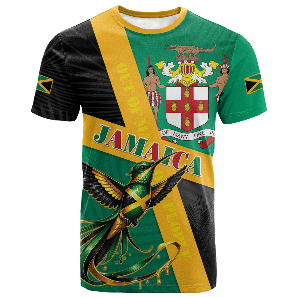 Jamaica Independence Day T shirt Coat Of Arms With Doctor Bird Tropical Vibes