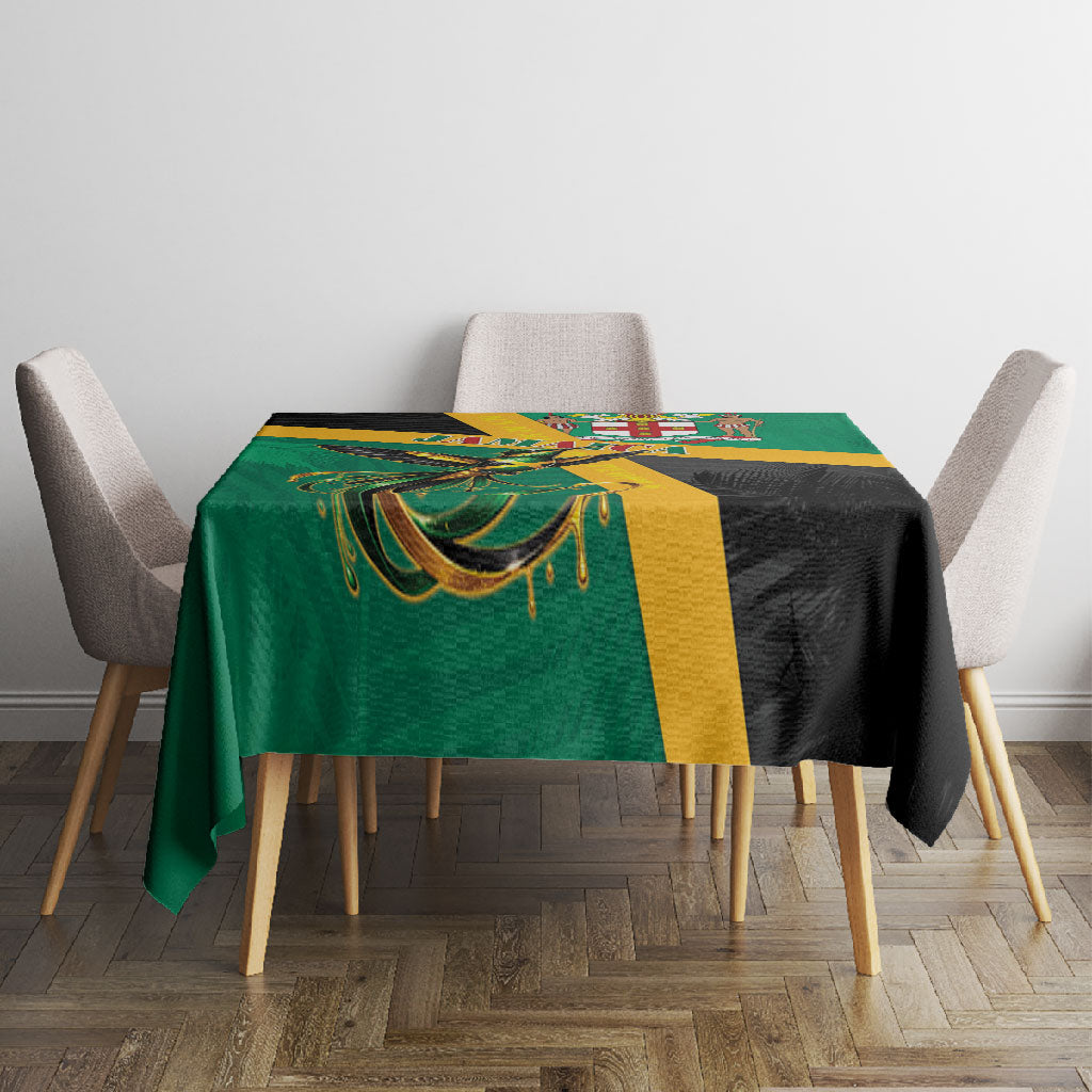 Jamaica Independence Day Tablecloth Coat Of Arms With Doctor Bird Tropical Vibes