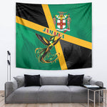 Jamaica Independence Day Tapestry Coat Of Arms With Doctor Bird Tropical Vibes