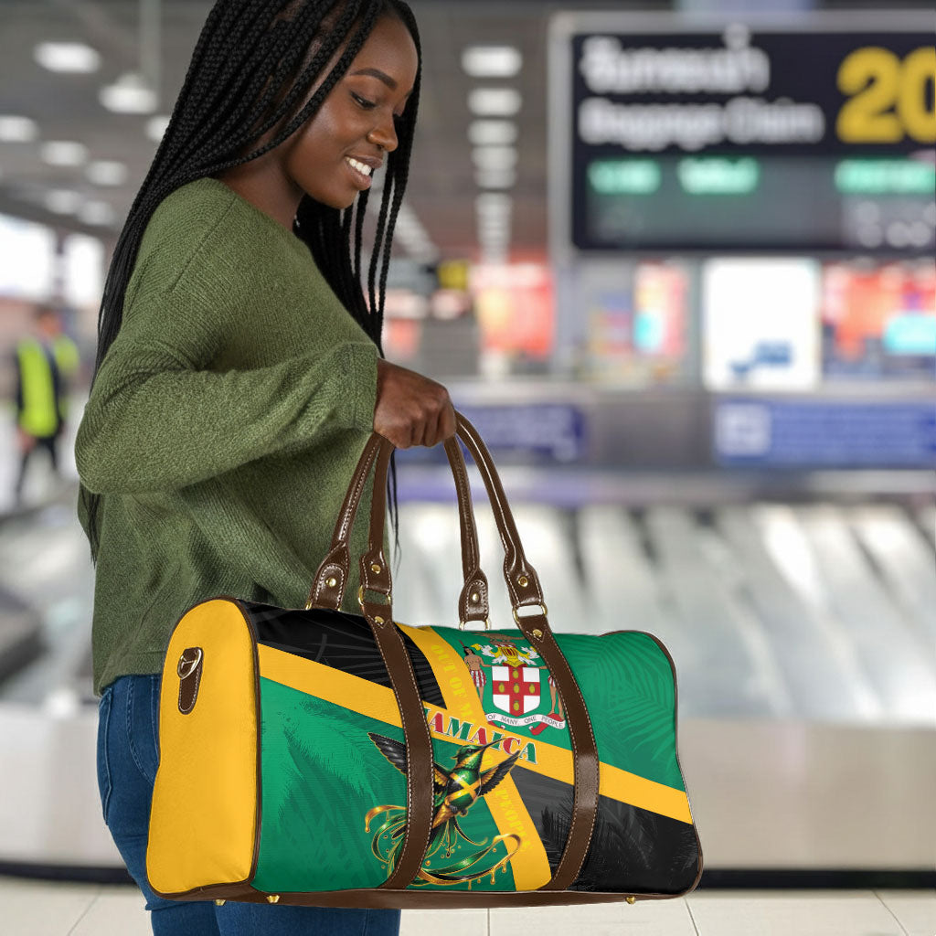 Jamaica Independence Day Travel Bag Coat Of Arms With Doctor Bird Tropical Vibes