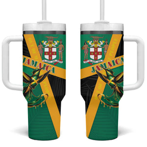 Jamaica Independence Day Tumbler With Handle Coat Of Arms With Doctor Bird Tropical Vibes