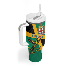 Jamaica Independence Day Tumbler With Handle Coat Of Arms With Doctor Bird Tropical Vibes