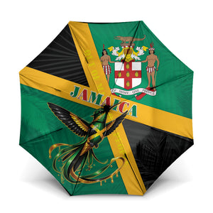 Jamaica Independence Day Umbrella Coat Of Arms With Doctor Bird Tropical Vibes
