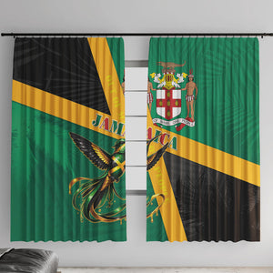 Jamaica Independence Day Window Curtain Coat Of Arms With Doctor Bird Tropical Vibes