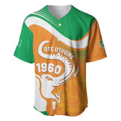 Personalized Ivory Coast 1960 Baseball Jersey Happy Independence Day