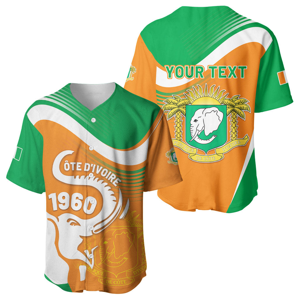 Personalized Ivory Coast 1960 Baseball Jersey Happy Independence Day