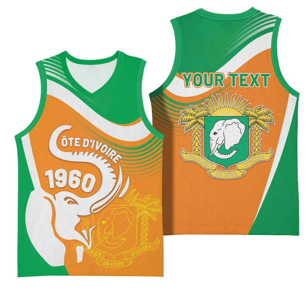 Personalized Ivory Coast 1960 Basketball Jersey Happy Independence Day