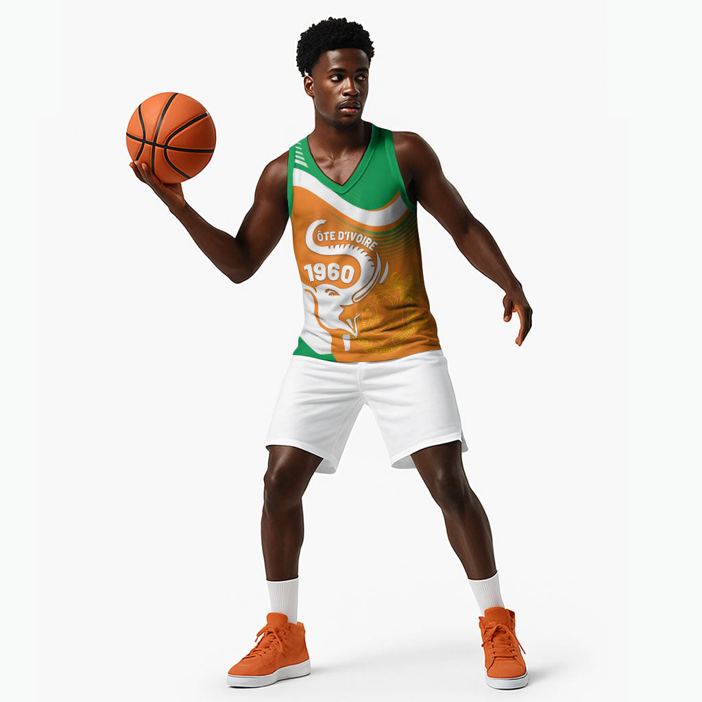 Personalized Ivory Coast 1960 Basketball Jersey Happy Independence Day