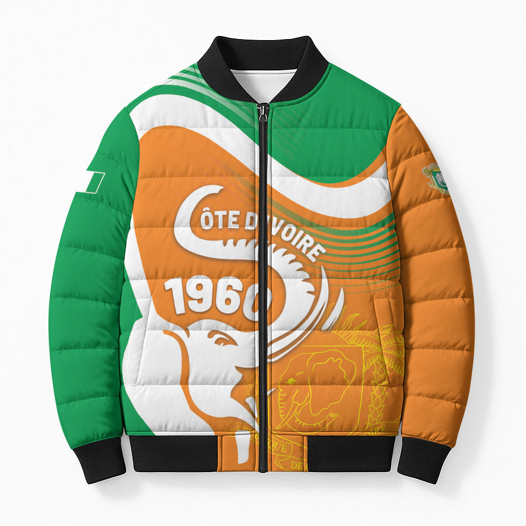 Personalized Ivory Coast 1960 Bomber Puffer Jacket Happy Independence Day