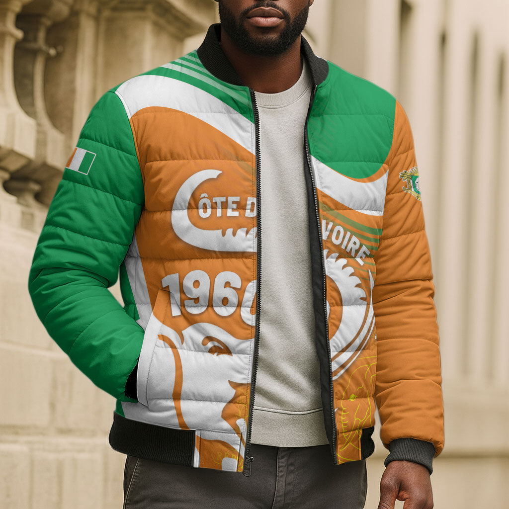 Personalized Ivory Coast 1960 Bomber Puffer Jacket Happy Independence Day