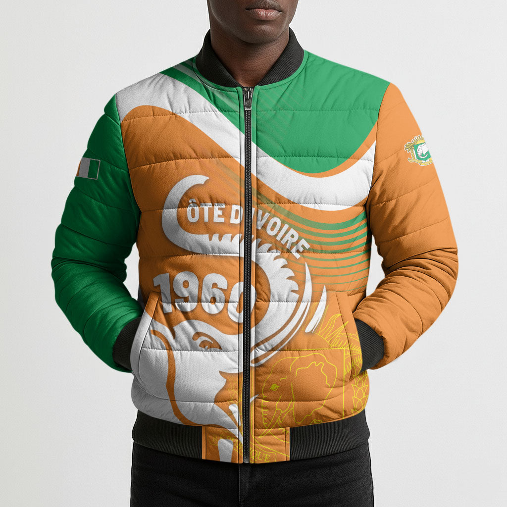 Personalized Ivory Coast 1960 Bomber Puffer Jacket Happy Independence Day
