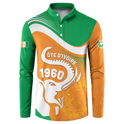 Personalized Ivory Coast 1960 Button Sweatshirt Happy Independence Day