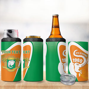 Personalized Ivory Coast 1960 4 in 1 Can Cooler Tumbler Happy Independence Day