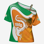 Personalized Ivory Coast 1960 Cross Shoulder Shirt Happy Independence Day
