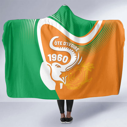 Ivory Coast 1960 Hooded Blanket Happy Independence Day