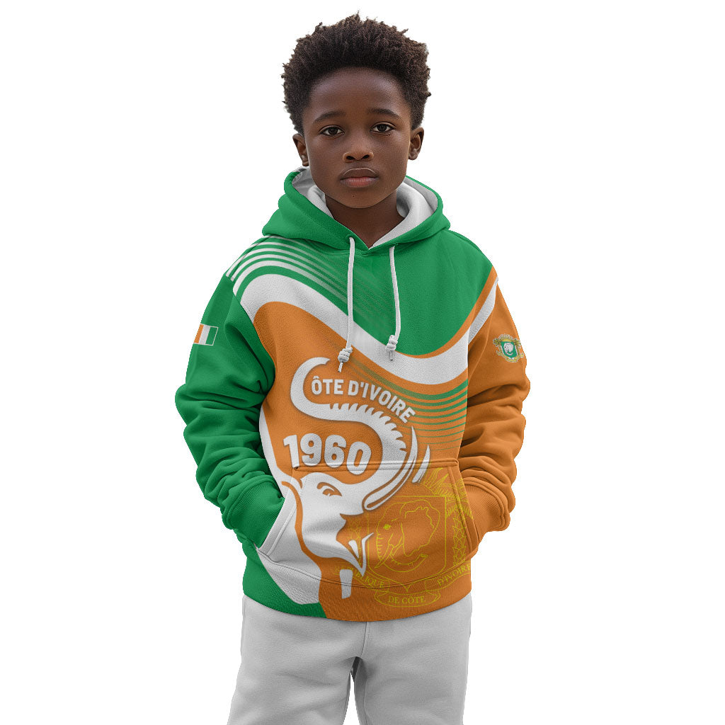 Personalized Ivory Coast 1960 Kid Hoodie Happy Independence Day