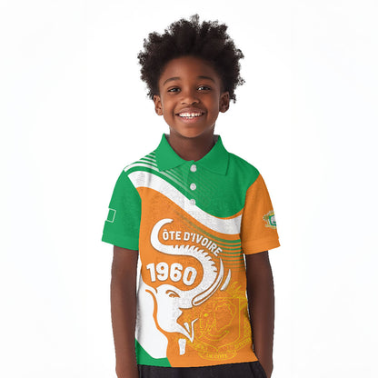 Personalized Ivory Coast 1960 Kid Polo Shirt Happy Independence Day
