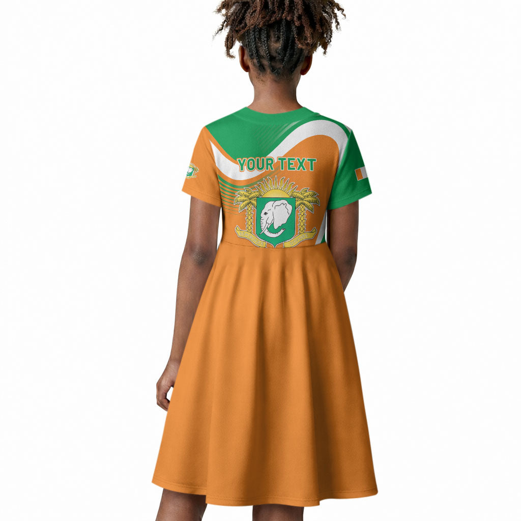 Personalized Ivory Coast 1960 Kid Short Sleeve Dress Happy Independence Day