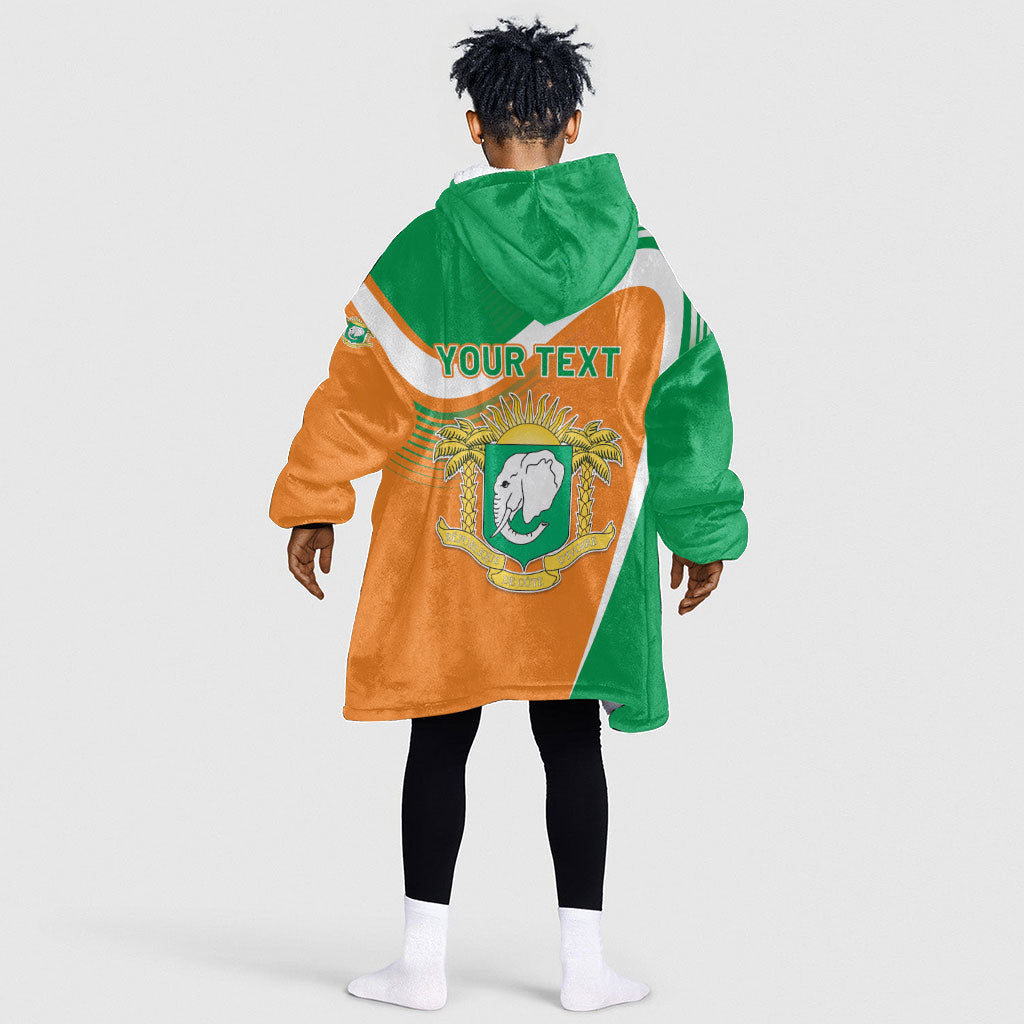 Personalized Ivory Coast 1960 Kid Wearable Blanket Hoodie Happy Independence Day