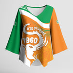 Personalized Ivory Coast 1960 Kimono Sleeve Blouse Happy Independence Day