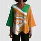 Personalized Ivory Coast 1960 Kimono Sleeve Blouse Happy Independence Day
