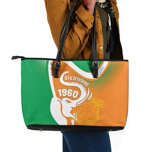 Ivory Coast 1960 Leather Tote Bag Happy Independence Day