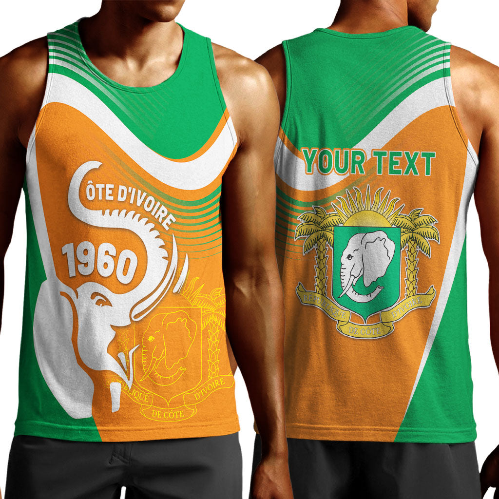 Personalized Ivory Coast 1960 Men Tank Top Happy Independence Day
