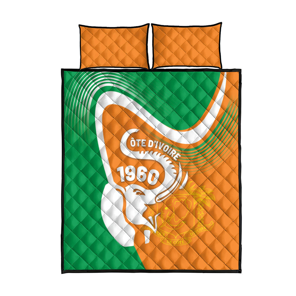 Ivory Coast 1960 Quilt Bed Set Happy Independence Day