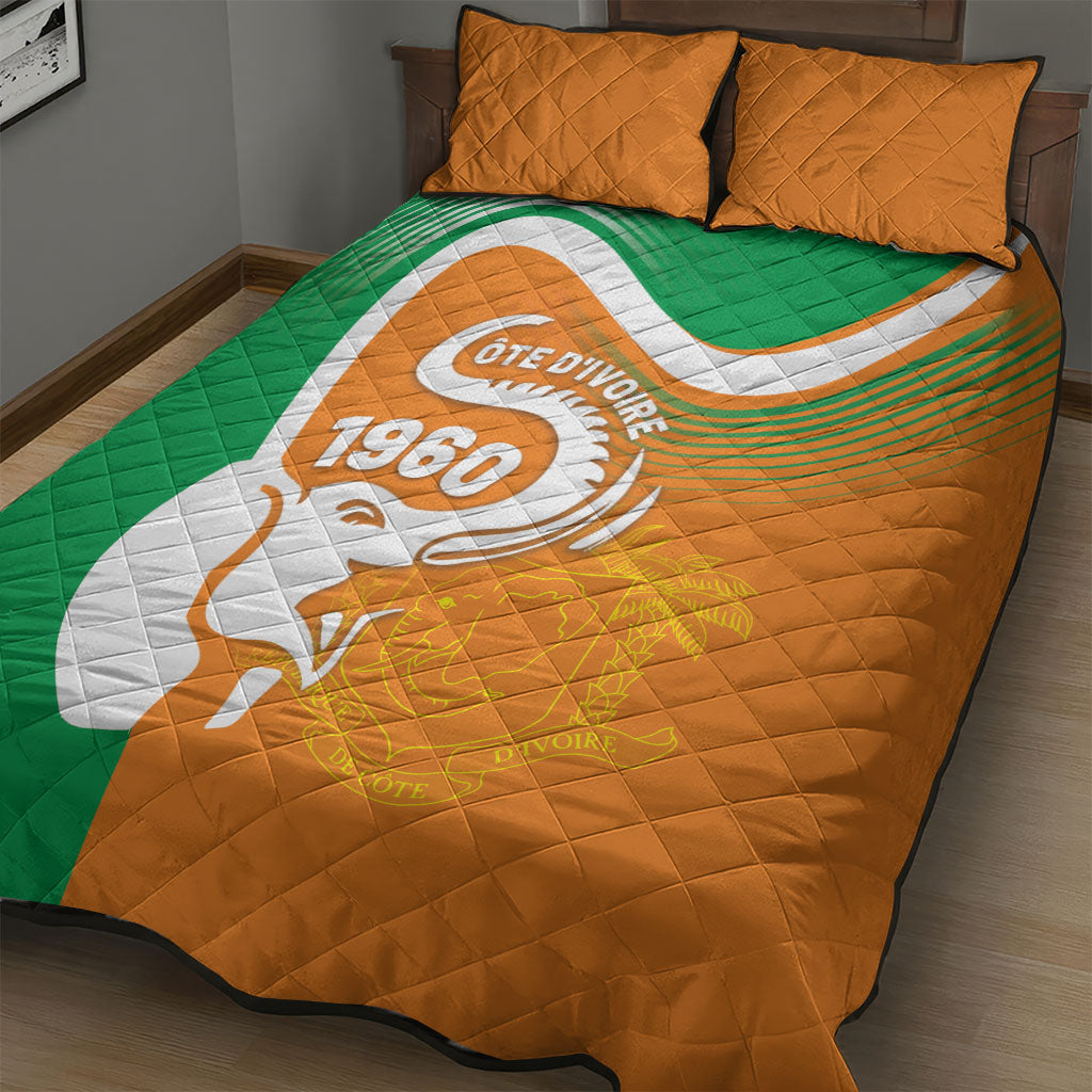 Ivory Coast 1960 Quilt Bed Set Happy Independence Day
